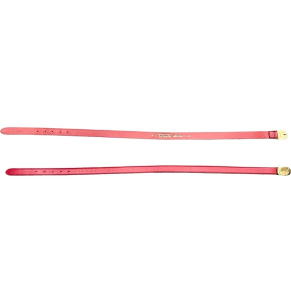 Talbots Red Leather Belt Solid Brass Buckle | Made in Italy | Medium - Picture 5 of 5